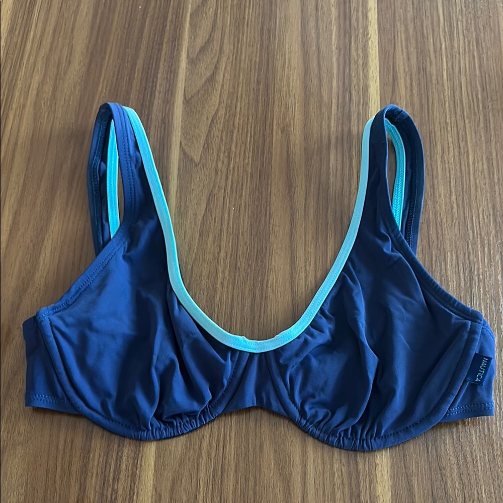 EUC Nautica Blue Bikini Top Sporty Design 👽 👽